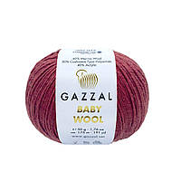 Gazzal BABY WOOL (Газзал Бейби Вул) № 816 вишня (Шерстяная пряжа, нитки для вязания)