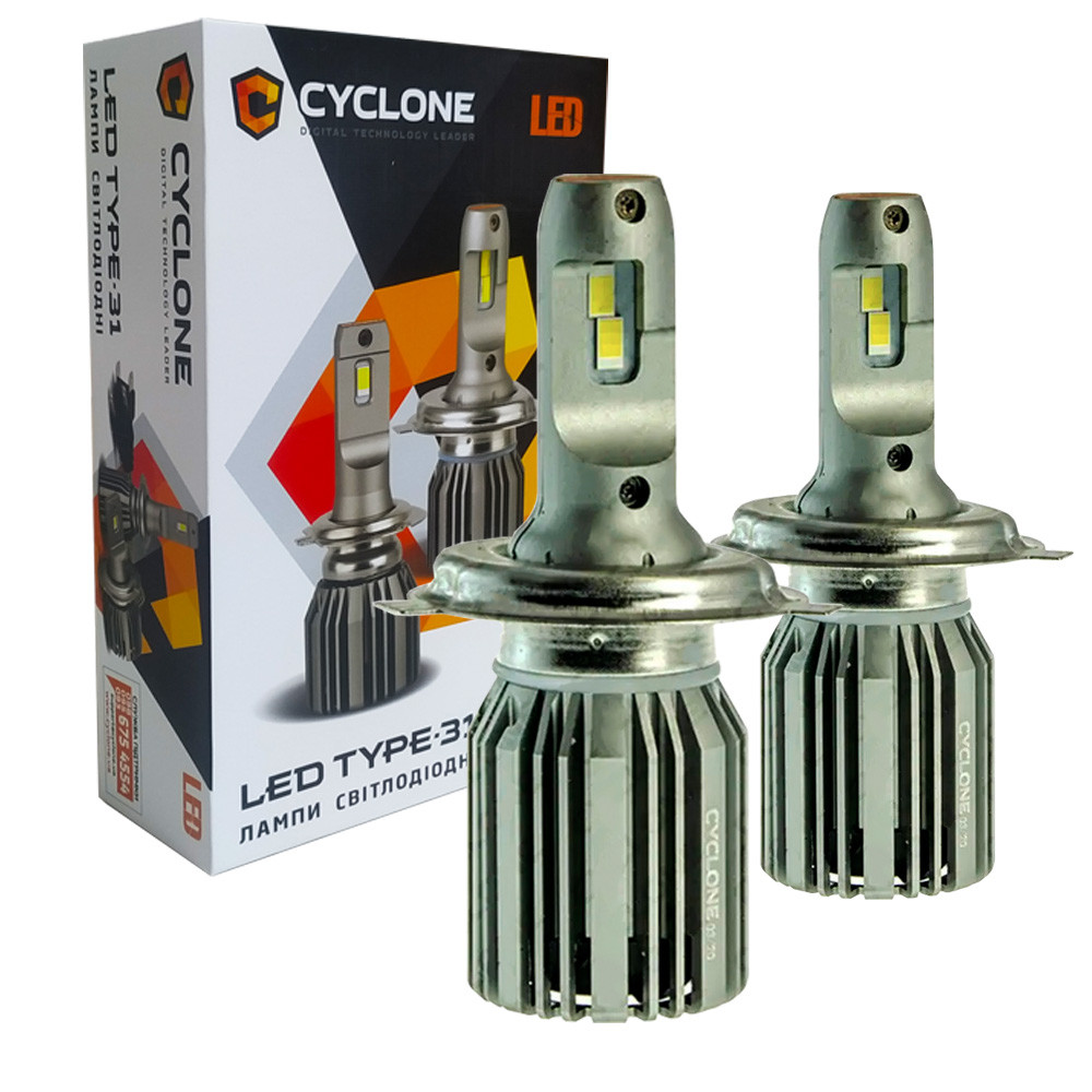 Лампа світлодіодна для фар CYCLONE LED H4 5700K 6000LM TYPE 31 2 шт комплект