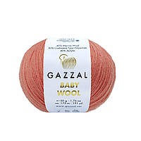 Gazzal BABY WOOL (Газзал Бейби Вул) № 819 коралловый (Шерстяная пряжа, нитки для вязания)