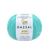 Gazzal BABY WOOL (Газзал Бейби Вул) № 820 бирюза (Шерстяная пряжа, нитки для вязания)