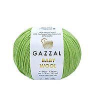 Gazzal BABY WOOL (Газзал Бейби Вул) № 821 салатовый (Шерстяная пряжа, нитки для вязания)