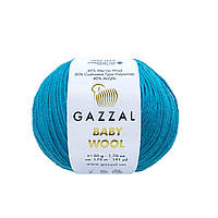 Gazzal BABY WOOL (Газзал Бейби Вул) № 822 морская волна (Шерстяная пряжа, нитки для вязания)