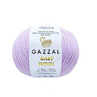 Gazzal BABY WOOL (Газзал Бейбi Вул) № 823 ліловий (Вовняна пряжа, в'язальні нитки)