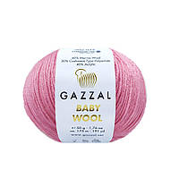 Gazzal BABY WOOL (Газзал Бейби Вул) № 828 розовый (Шерстяная пряжа, нитки для вязания)