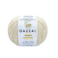 Gazzal BABY WOOL (Газзал Бейби Вул) № 829 молочный (Шерстяная пряжа, нитки для вязания)