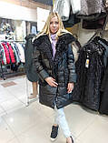 Clasna зима, жіноча зимова куртка пуховик з штучним хутром каракуля, XL, фото 8