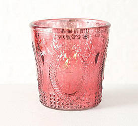 Підсвічник рожевий h12 см лаковане скло 1015186