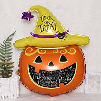 Фольгована кулька велика фігура Гарбуз в капелюсі 59х86см Китай