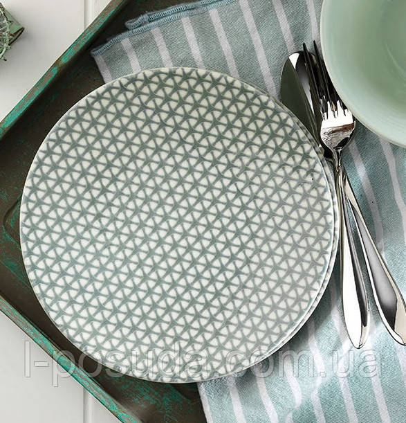 Тарілки обідні Nanoceram Green 25 cм професійний фарфор Kütahya, фото 1