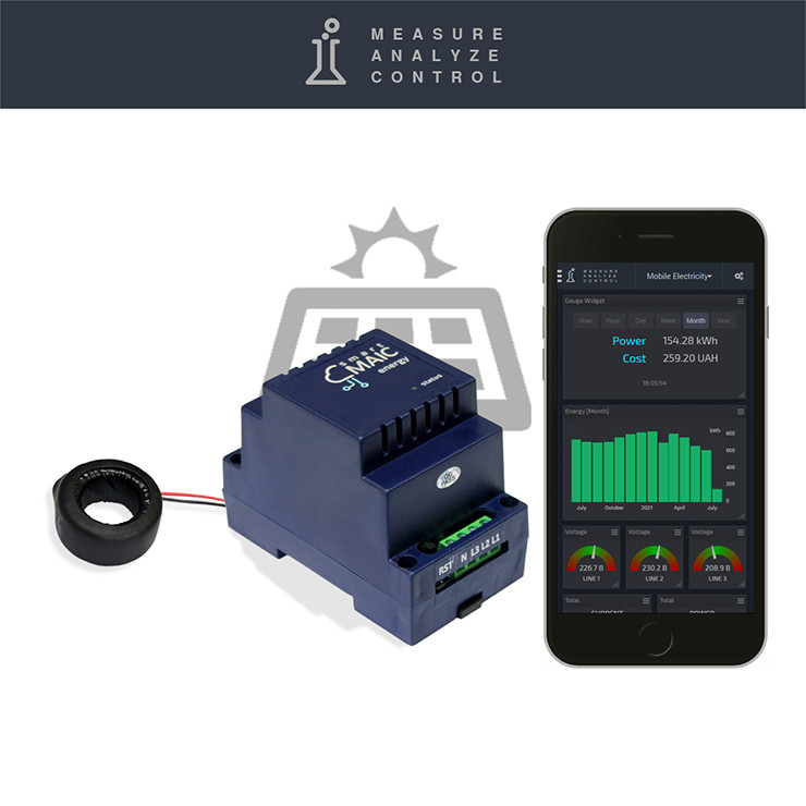 Умный счетчик электроэнергии c WiFi D101, однофазный, расширенная ...
