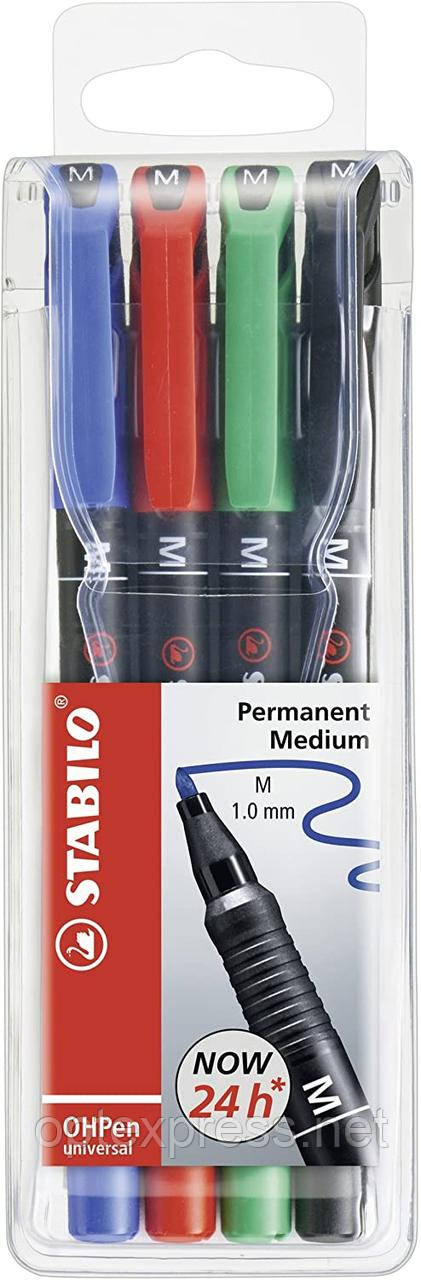 Набір  ручок маркерних універсальних STABILO OHPen permanent, М