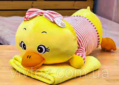 Плед іграшка качечка та подушка 3в1, фото 1