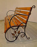Лавка садова боковини ковані з листочками 2 шт. Чорні, фото 7
