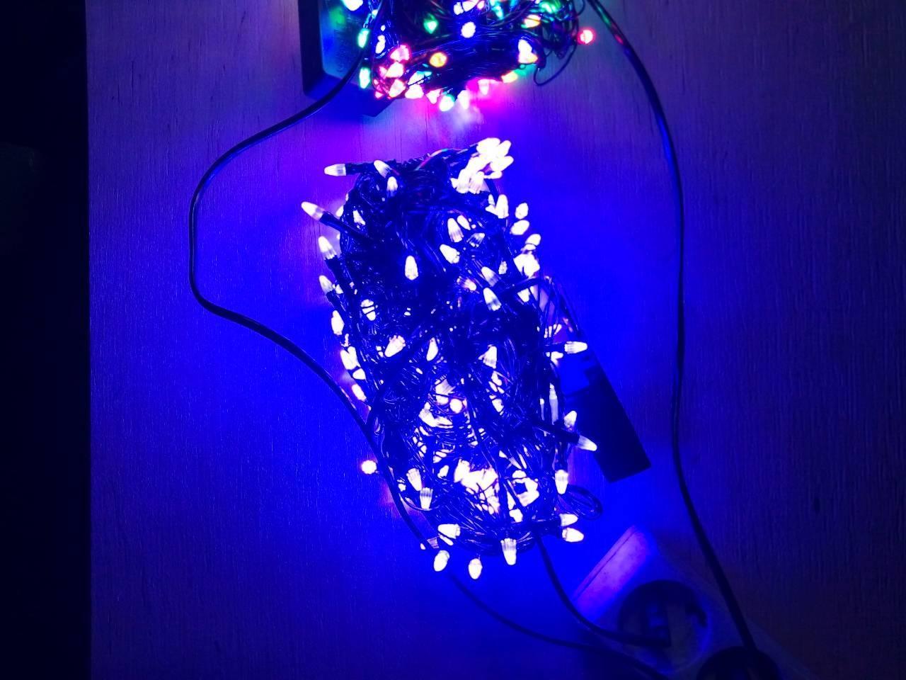 Новогодняя светодиодная гирлянда КОНУС 300LED 19.5м синий