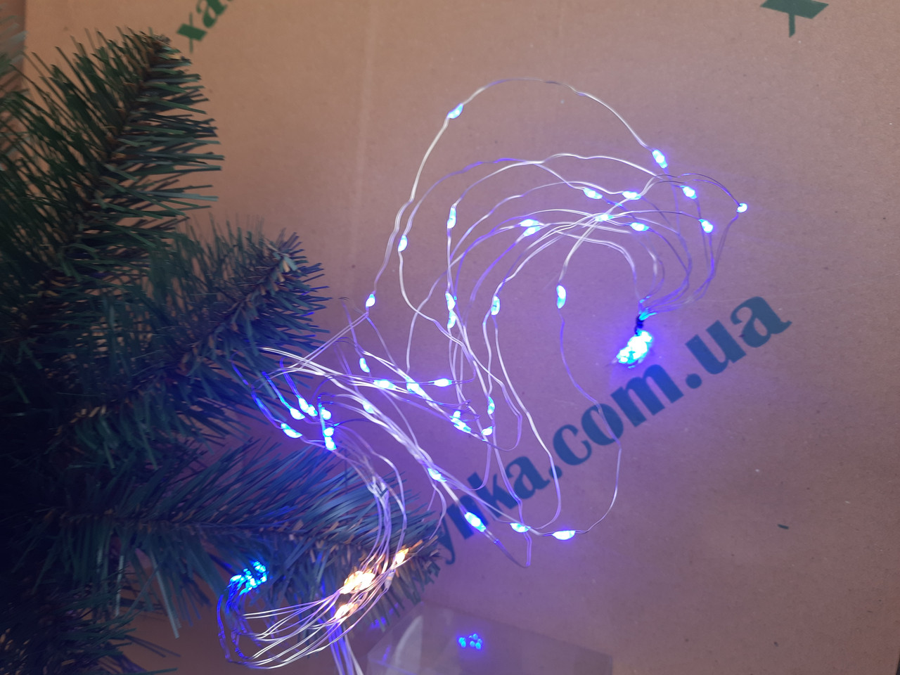 Новорічна світлодіодна гірлянда ПУЧОК-РОСА 200LED, 10 ліній по 2.0 м. синій