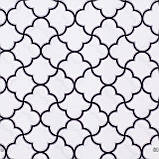 Декоративні тканини в чорний чотирилисток візерунок на білому тлі Туреччина 85709v109, фото 2