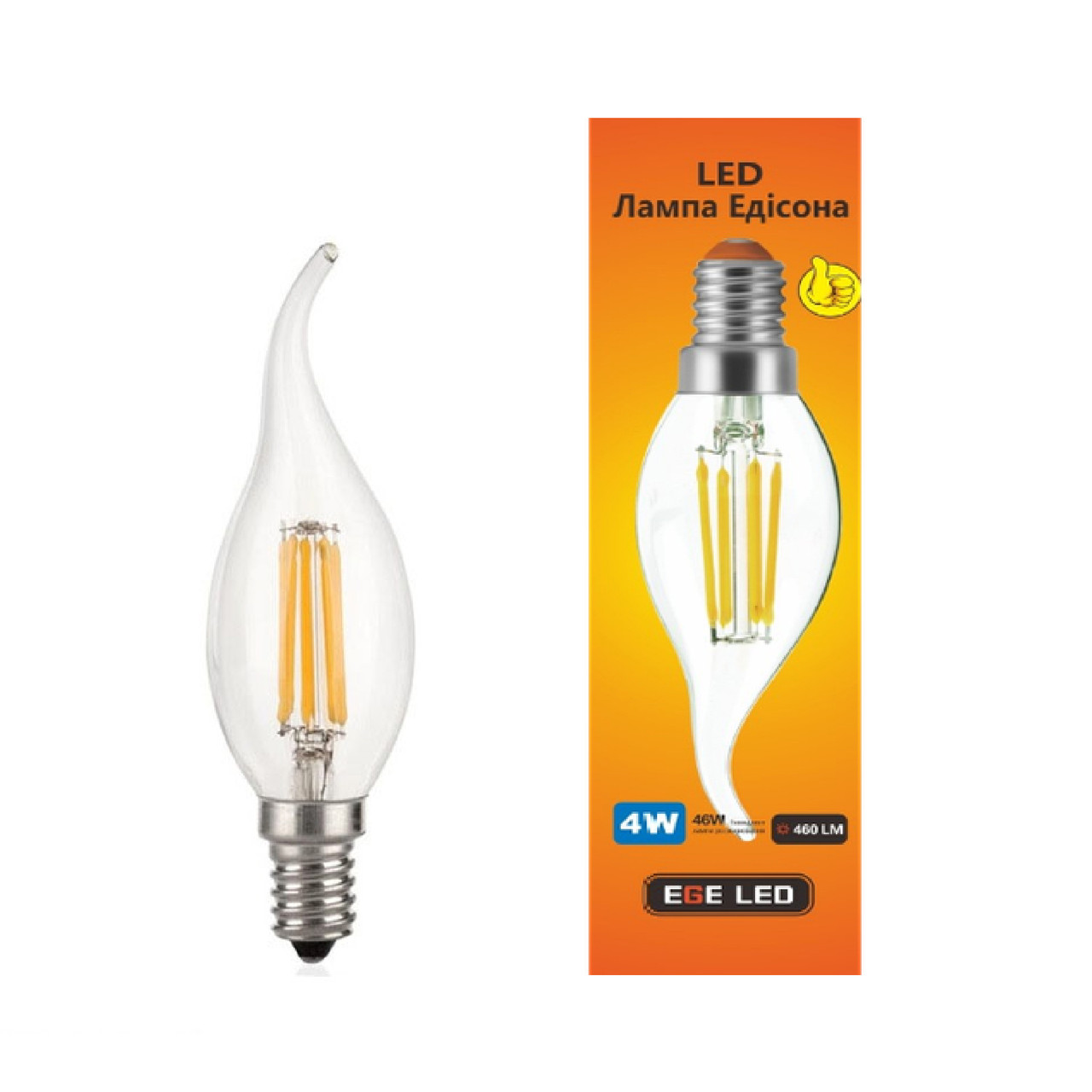 Світлодіодна лампа EGE LED 4 W свічка ТС004, Е14