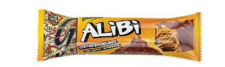 Батончик вафельний Alibi Алібі з карамельною начинкою рисовими кріспі  упаковка 36г*24шт TM Goplana Польша