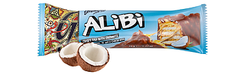 Батончик вафельний Alibi Алібі з ніжною карамеллю зі смаком кокосу упаковка 36г*24шт TM Goplana Польша