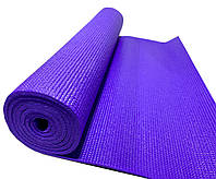 Професійний нековзний килимок для йоги та фітнесу 1730х610х6мм прогумований Фіолетовий