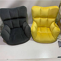 Крісло для відпочинку Oliver 4BK-Base жовтий велюр В-1027 на чорній квадратній опорі, з регулюванням висоти, фото 4