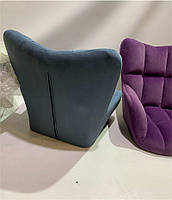 Лаунж крісло Oliver 4BK-Base пурпуровий В-1013 велюр чорна квадратна ніжка опора, з регулюванням висоти, фото 5