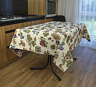 Скатерть гобеленовая нарядная праздничная для квадратного и прямоугольного стола Виноградная лоза.