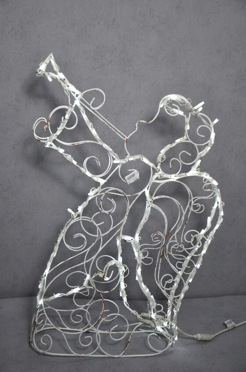 Декоративні металеві фігури з підсвіткою LED "Ангелок" 90х80х20 см. Фігури для новорічного декору, фото 1