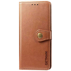 Шкіряний чохол книжка GETMAN Gallant (PU) для Samsung Galaxy M01 Core / A01 Core Штучна шкіра, Слот для візитки, Коричневий