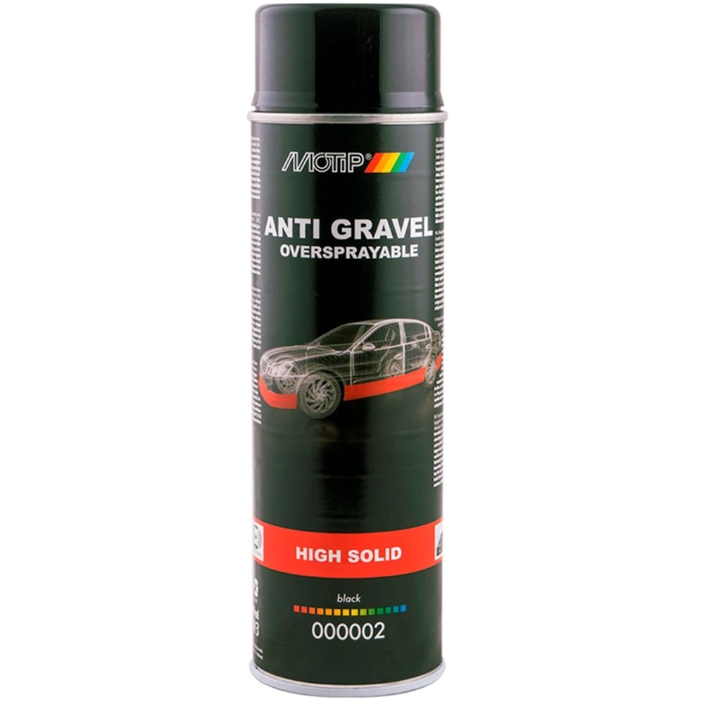 Антигравій в аерозолі чорний глянсовий Motip 500 мл, фото 1