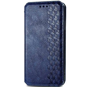 Шкіряний чохол книжка GETMAN Cubic (PU) для Xiaomi Redmi 9C Штучна шкіра, Слот для візитки, Синій