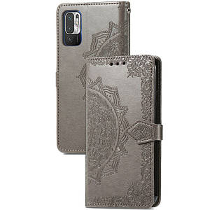 Шкіряний чохол (книжка) Art Case з візитницею для Xiaomi Redmi Note 10 5G / Poco M3 Pro Слот для візитки, Сірий