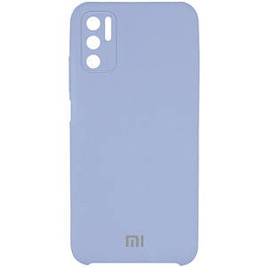 Чохол Silicone Cover Full Camera (AAA) для Xiaomi Redmi Note 10 5G / Poco M3 Pro Full camera, Блакитний / White Blue