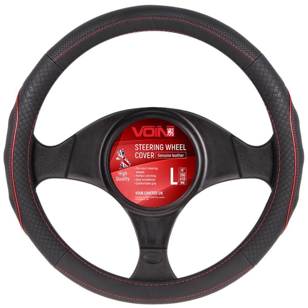 Чохол на кермо VOIN VLOD-L282 BK/RD L, фото 1