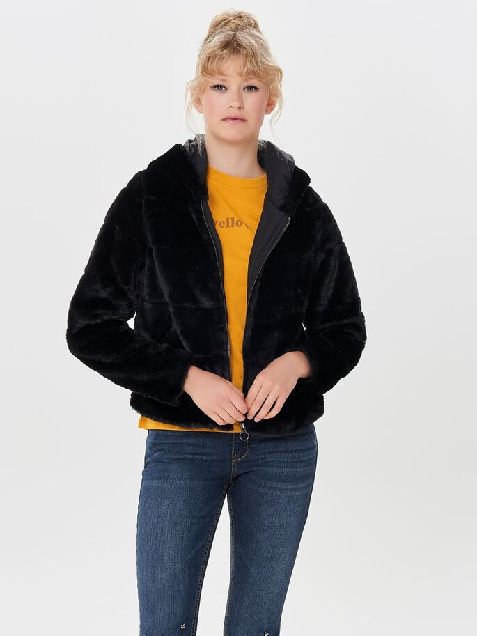 Only onlchris fur clearance hooded jacket cc otw