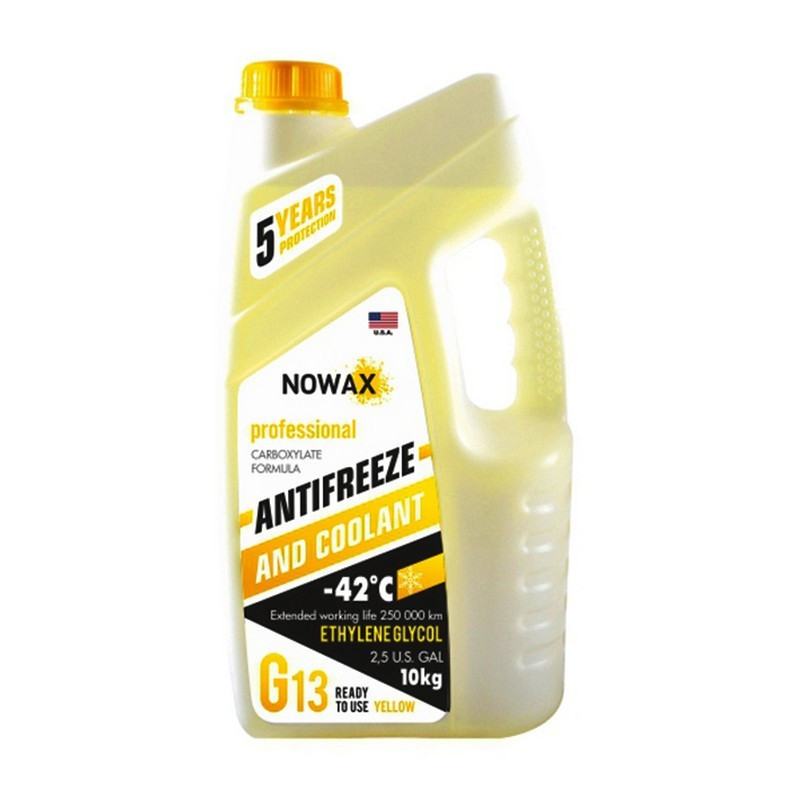 Антифриз Nowax Yellow G13 -42 °C Жовтий NX10007 10 кг, фото 1