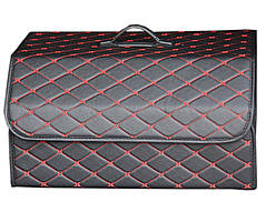 Органайзер для багажника автомобіля з кришкою, Екошкіра, Розмір L, Red rhomb