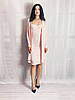 Женское платье- бюстье с чашками с кардиганом из трикотажа рубчик Poliit 7342 светло-розовый 34, фото 4