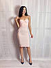 Женское платье- бюстье с чашками с кардиганом из трикотажа рубчик Poliit 7342 светло-розовый 34, фото 6