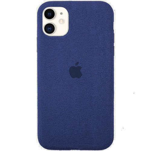 Чохол Alcantara Алькантара для iPhone 12 (05) Dark blue темно-синій