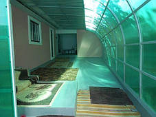 Рулонний пластиковий прозорий шифер Волнопласт 2,5м гофрований зелений, фото 2