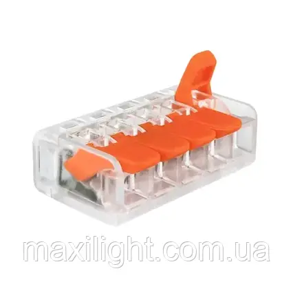Клема швидкого монтажу Biom WT-465 5 входів 32А 400В 0.14-4mm2, фото 1