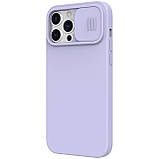 Силіконовий чохол Nillkin для Apple iPhone 13 Pro Max (CamShield Silky Silicone Case) Purple з захистом камери, фото 4