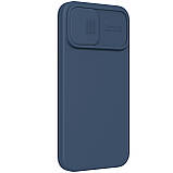 Силіконовий чохол Nillkin для Apple iPhone 13 Pro Max (CamShield Silky Silicone Case) Blue з захистом камери, фото 6
