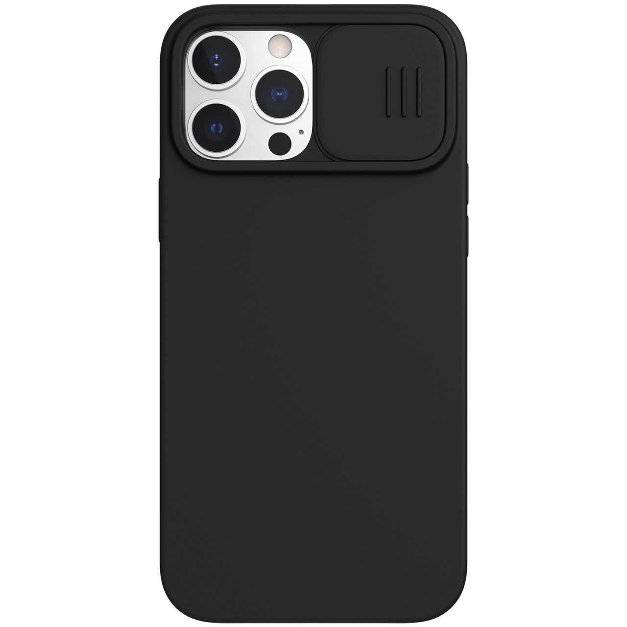 Силіконовий чохол Nillkin для Apple iPhone 13 Pro Max (CamShield Silky Silicone Case) Black з захистом камери, фото 1