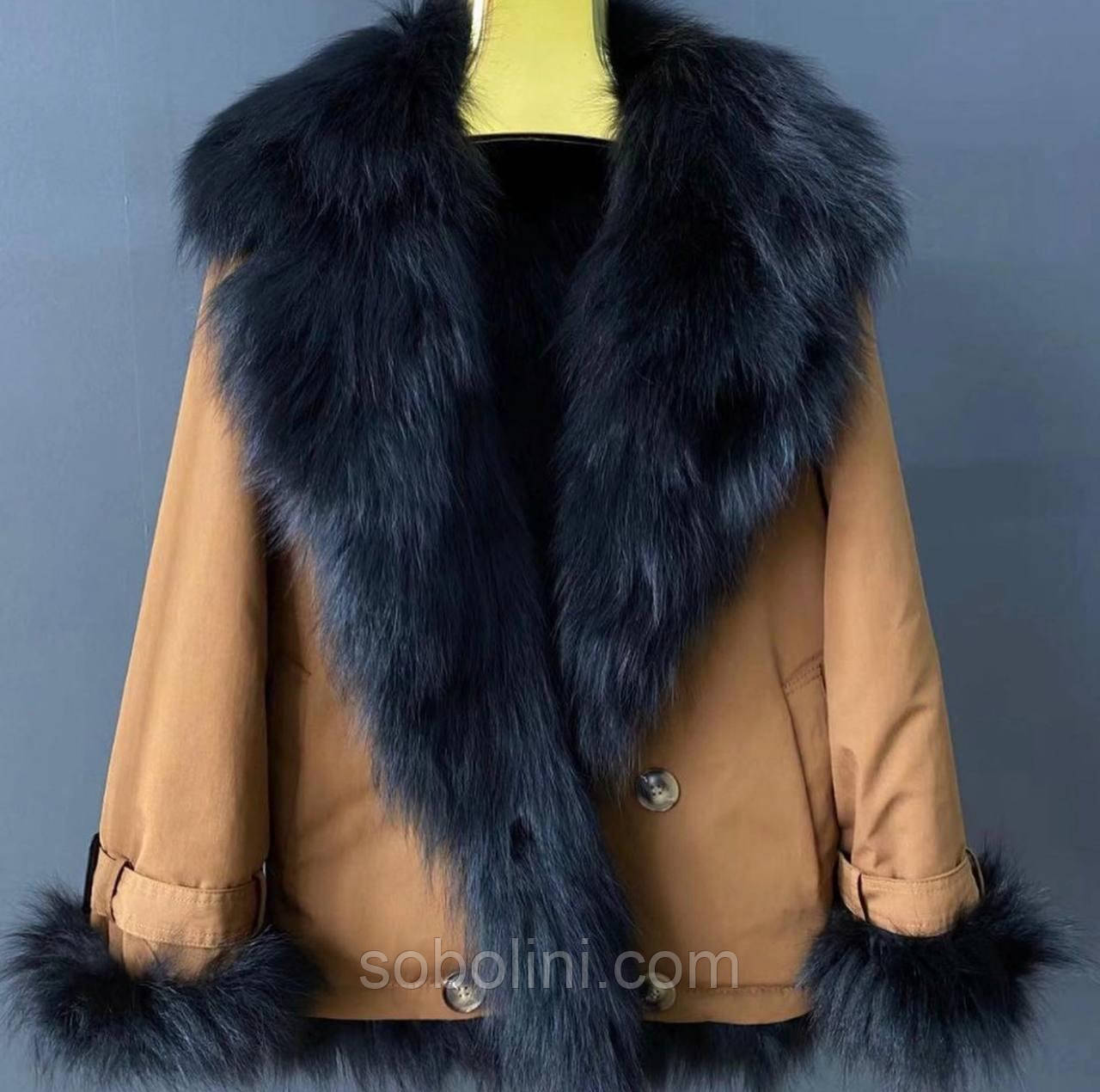 Куртка жіноча з натуральним хутром, фото 1