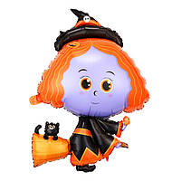 Фольгована кулька велика фігура Відьмочка 95х59см Китай