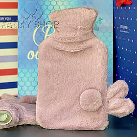 Грілка водяна дитяча в чохлі "Зайчик з хвостиком", фіолетова, Грелка детская водяная