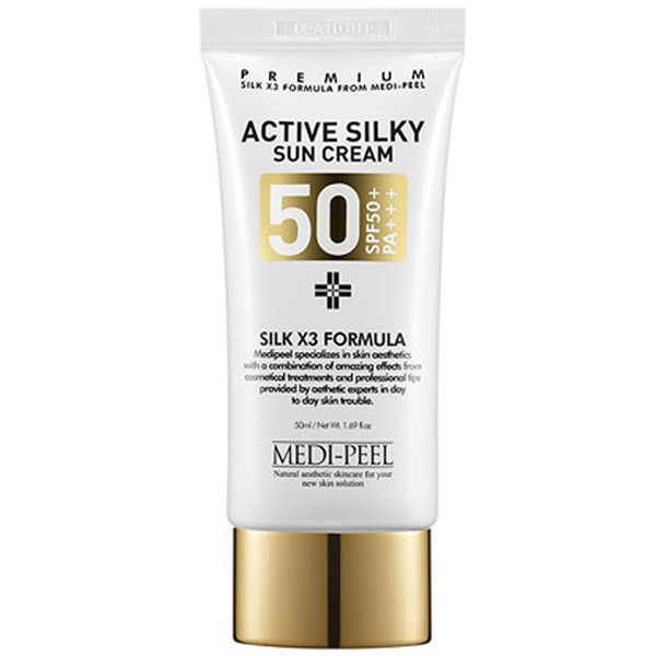Сонцезахисний крем для обличчя з пептидним комплексом MEDI-PEEL Active Silky Sun Cream SPF50+ PA+++ 50ml