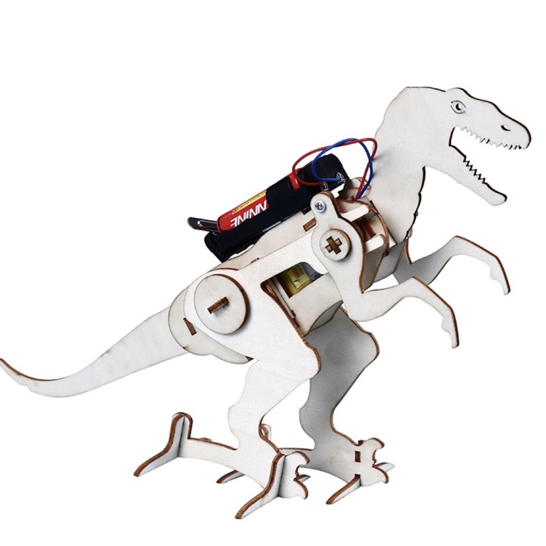 Дитячий розвиваючий науковий конструктор DIY "Рух динозавра" електронний з моторчиком, фото 1